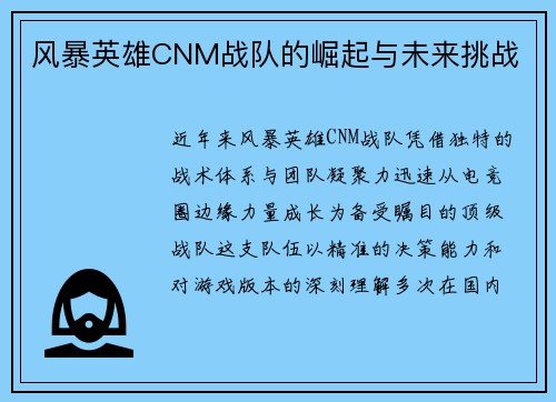 风暴英雄CNM战队的崛起与未来挑战